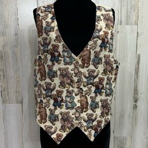 Imaginations Vintage 80’s‎ Teddy Bear Tapestry Vest